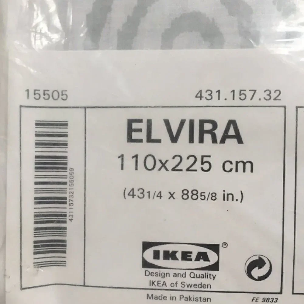 NWT IKEA Elvira Two White Curtains 43 1/4 x 88 5/8